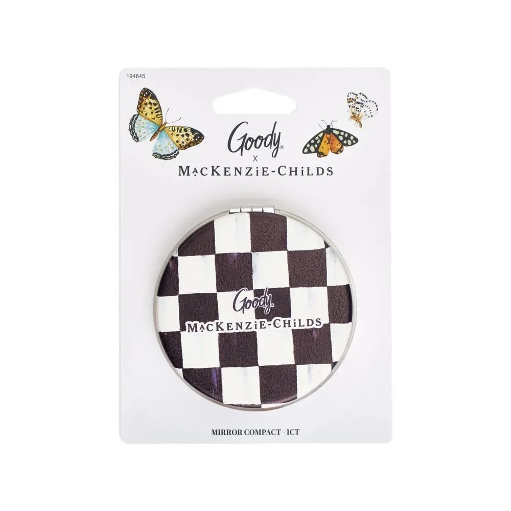 Mackenzie Childs x Goody Mirror Compact Courtly Check Black 2 2/4
